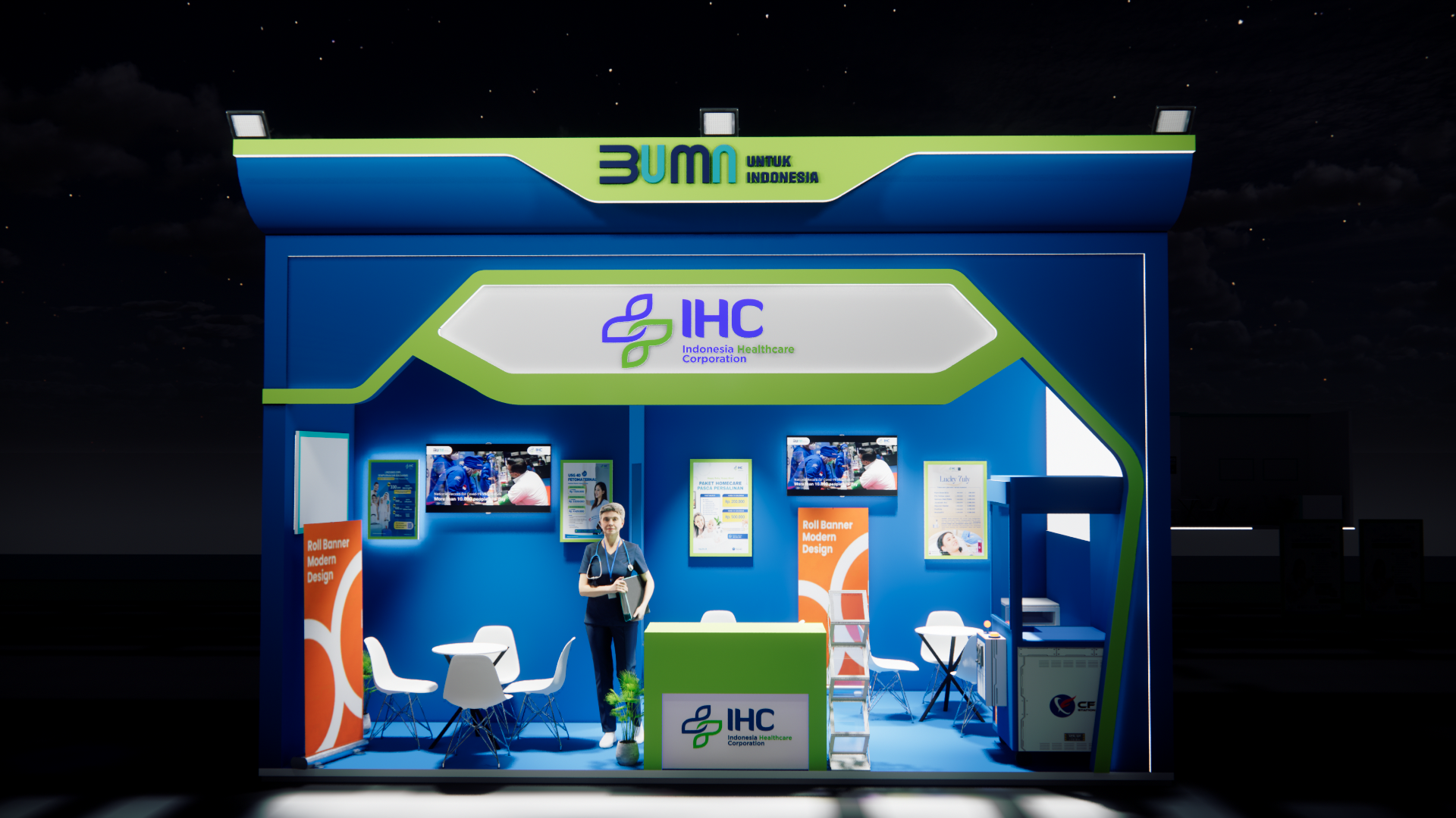 desain booth IHC size 6x3 by vendorboothindonesia