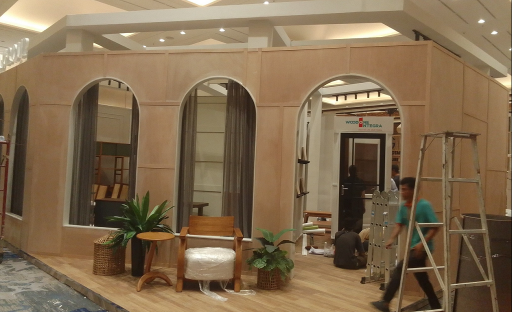 booth 8 x10 sqm integra grup di ifex; produksi vendorboothindonesia