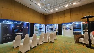 booth Exhibition dahua di Denpasar, Bali oleh team vendorboothindonesia