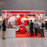 desain booth G force vendorboothindonesia